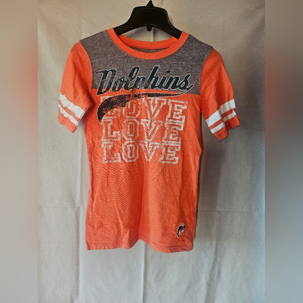Orange and grey Miami Dolphins Reebok tee, Medium